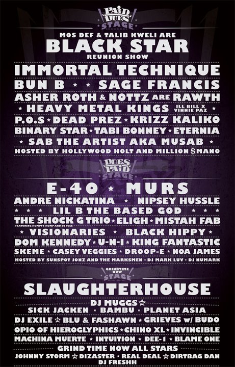 Paid Dues Tour 2011 Line-Up